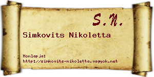 Simkovits Nikoletta névjegykártya