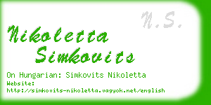 nikoletta simkovits business card